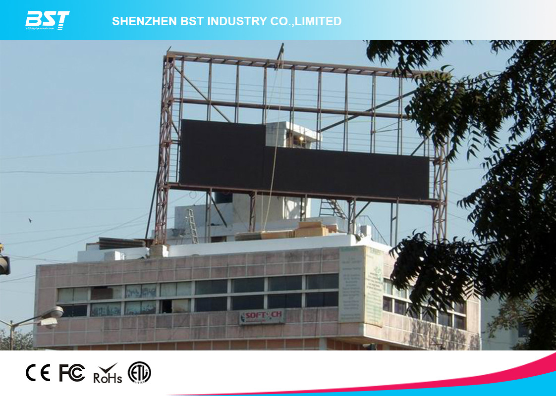 High Brightness Outdoor Advertising Led Display Screen 16mm For Building / Airport