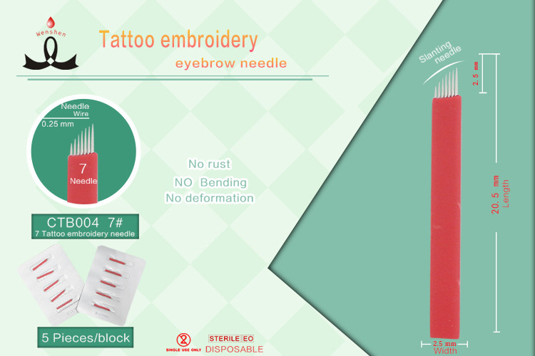 Red Microblading Needles Less Vibration Individually Packed Disposable