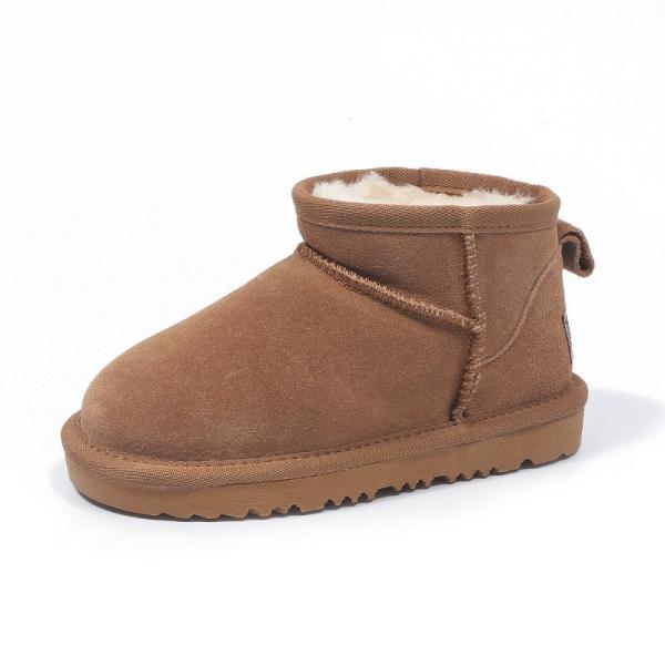 Winter Cowhide Snow Boots Plus Velvet Genuine Leather Short Boots Waterproof Non