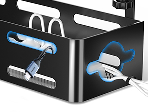 Space-saving Under Desk No Drill Cable Management Tray with Metal Wire Management Box