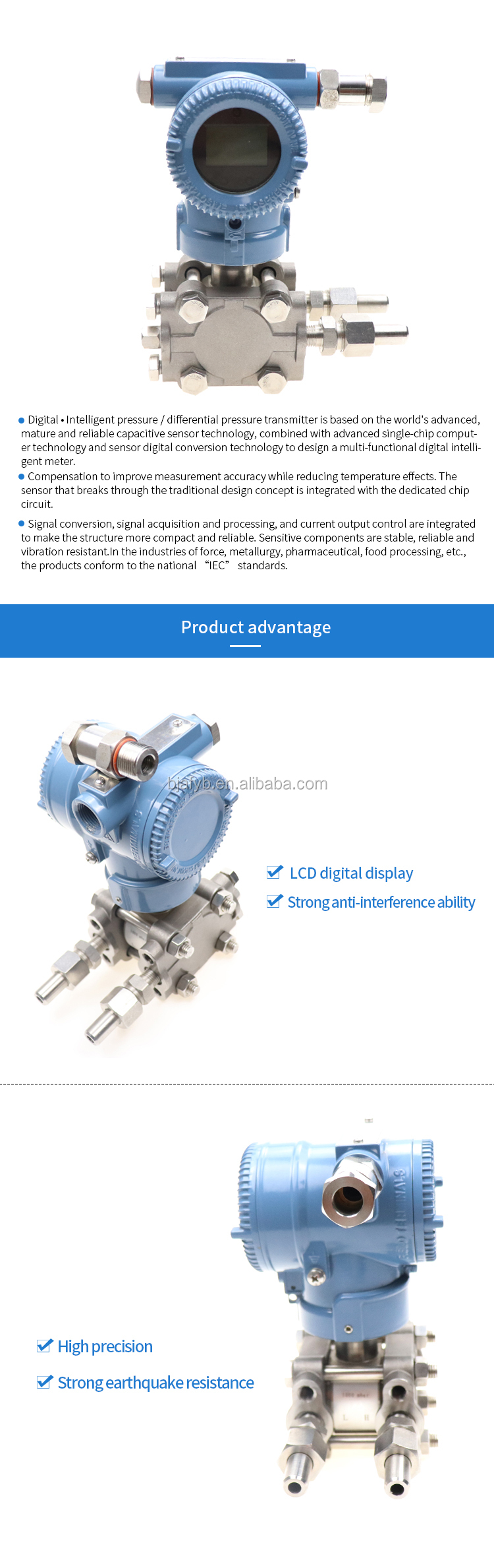 OEM Supported Pressure Transmitter for Industrial Smart Liquid Pressure Measurement