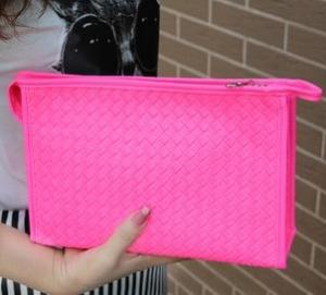 Quality Fashion knitting fluorescent high-capacity lady makeup bag wholesale