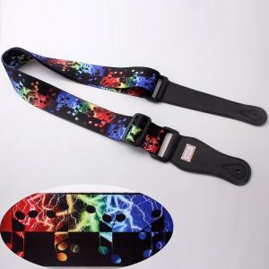 Quality Black White Leather Guitar Strap , Vintage Leather Guitar Strap For Guitar Player wholesale