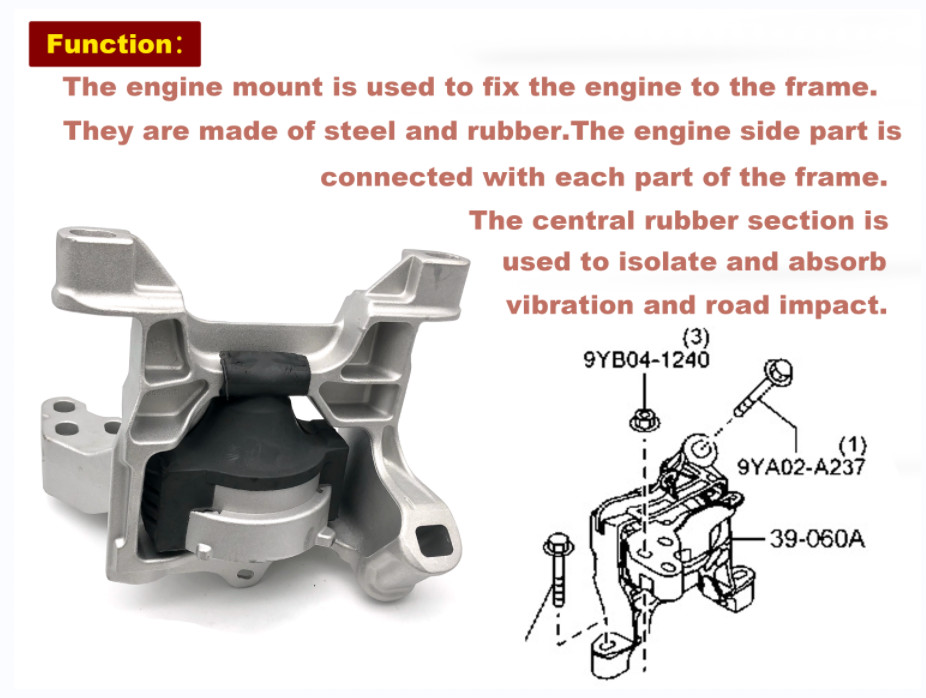 Rubber Metal Engine Mount OEM BKC9-39-060 KD4539060B BHS2-39-060 For MAZDA 3 Saloon