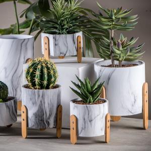 Quality Mini Succulents Planters Tabletop Pots Clay Flower Pots Marble Flowerpots Cement Pot Planters wholesale