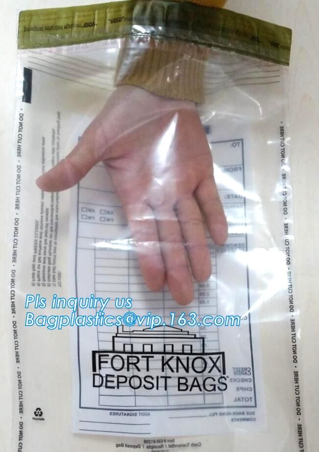 Opaque Tamper Evident Sealing Plastic Bank Money Steb Security Bag / Custom Self Adhesive Plastic Courier Bag, bagease