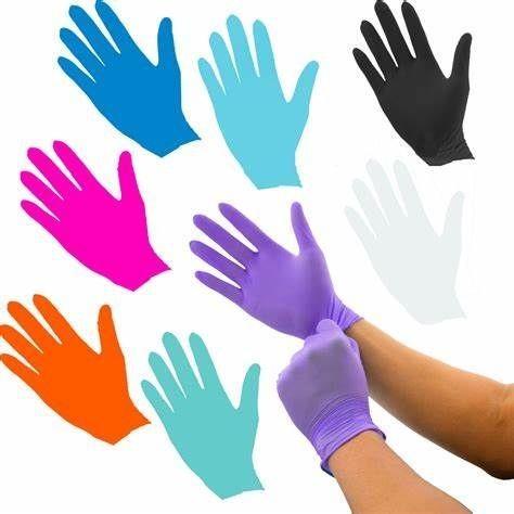 100% Pure Nitrile Blue Black Disposable Exam Gloves Powder Free for Household