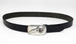 Woodpecker Pattern Buckle Mens Thick Casual Leather Belt 140cm Length