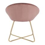 150kg Load Pink Steel Frame Dining Chair Leather Cushioned Dining Chair