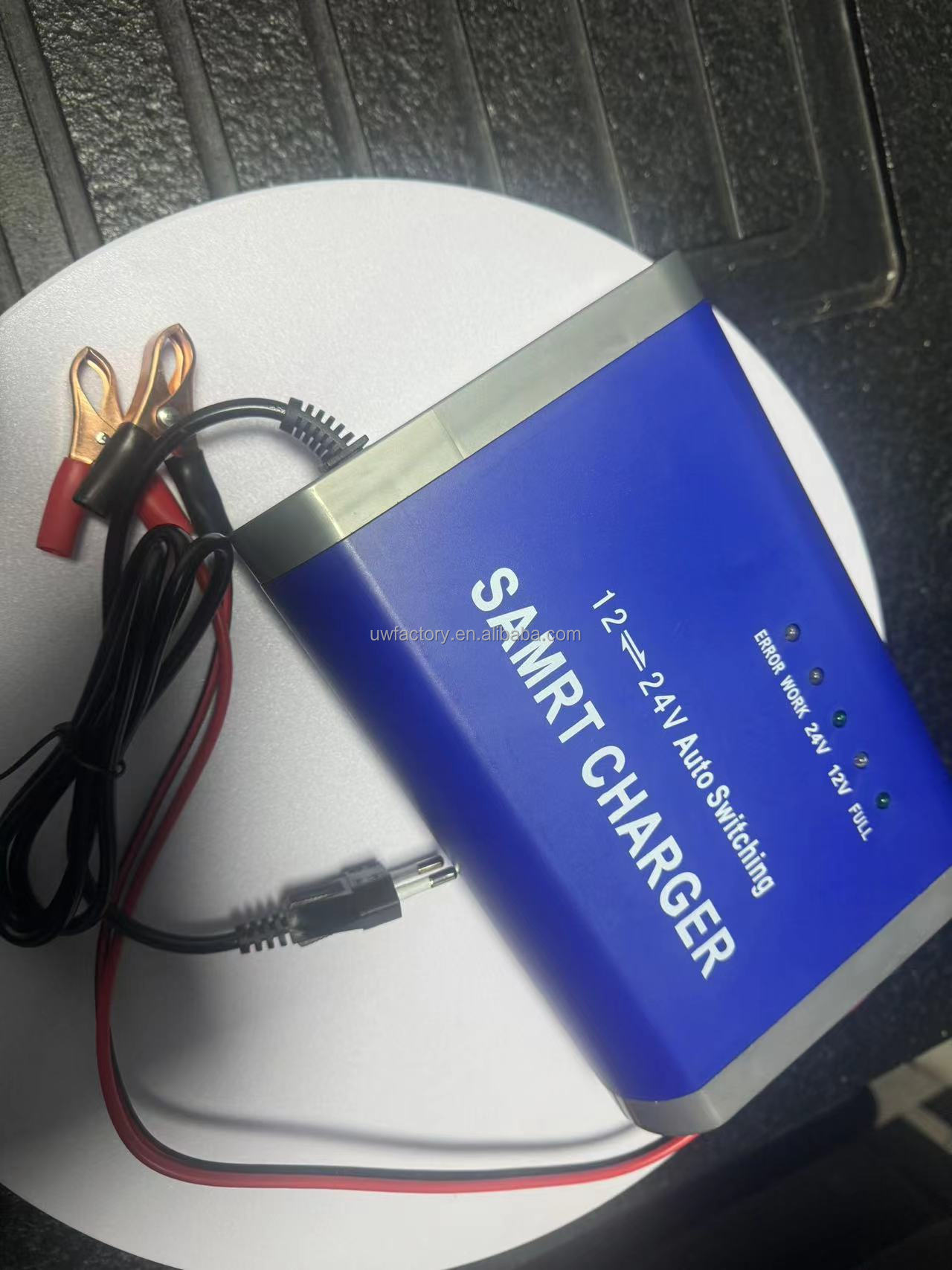 Smart Watch Compatible 12V 10A 24V 5A Motorcycle Battery Charger with LCD Display Made of PC Fireproof Material