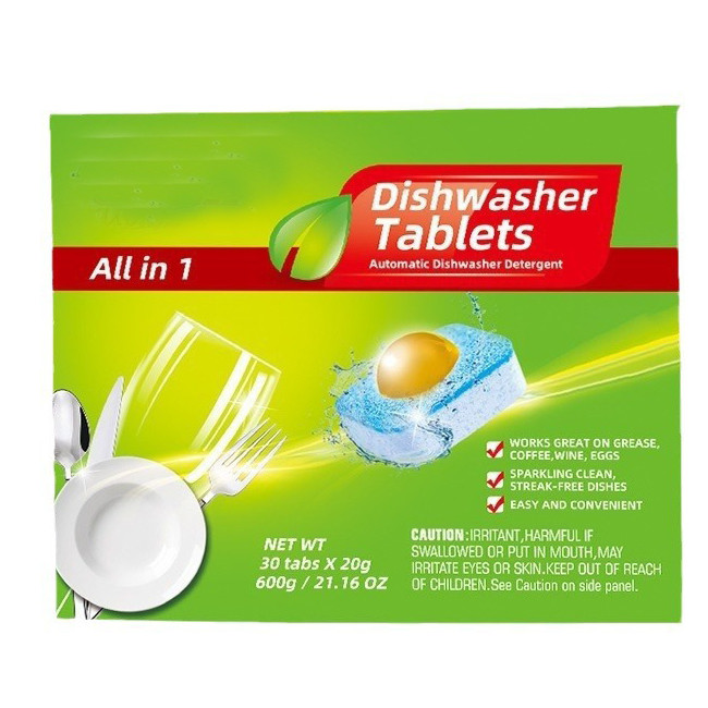 Household Dishwasher Tablets No Plastic Instant Three In One Decontamination Cleaning Dishwashing Block