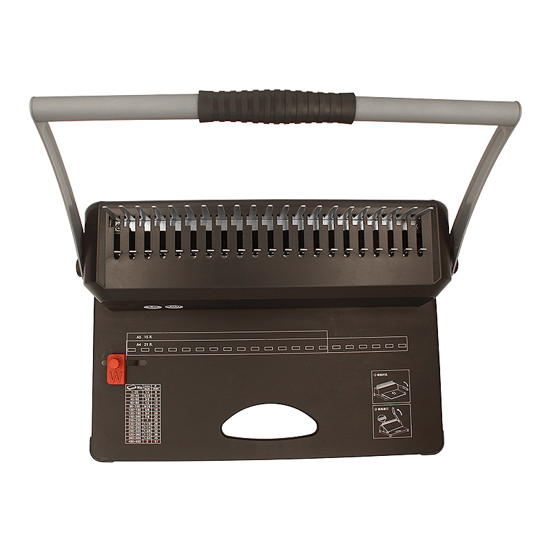 21 Holes Comb Book Binding Machine For Office Manual Hole Size 3*8mm Rubber Ring