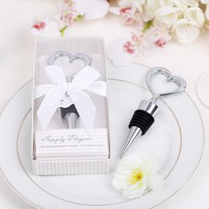Quality Wedding Gifts Heart Design Metal Bottle Stopper Favors wholesale