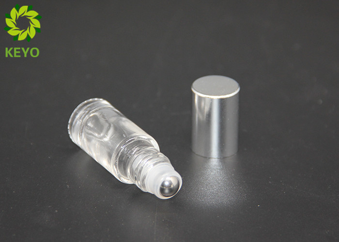 3ml Mini Round Metal Ball Glass Perfume Bottles , Glass Scent Bottles
