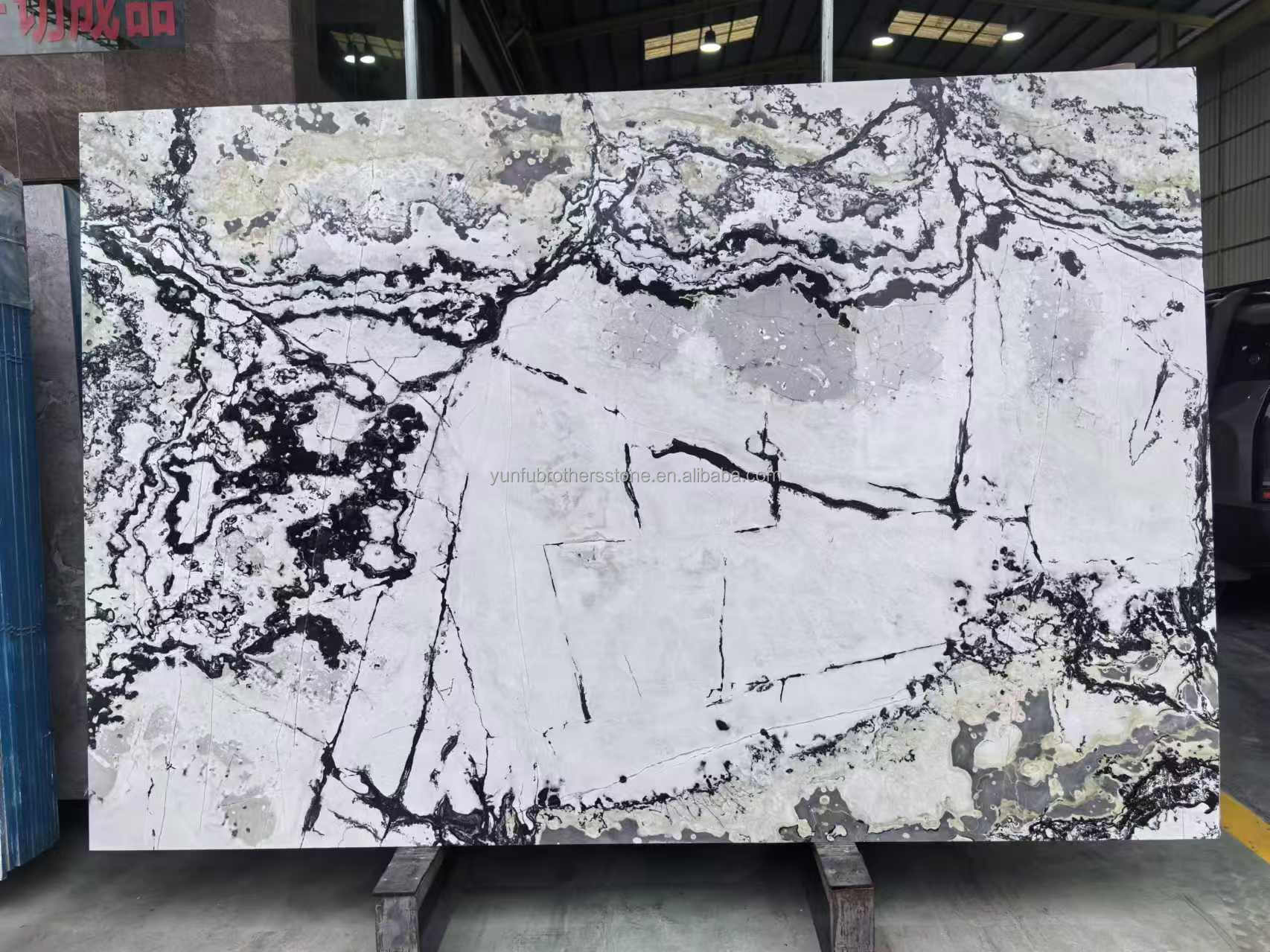 Hotel and Home Design Big Slab Panda White Granite Black Veins Kitchen Countertops