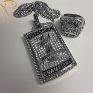 Quality Deep Engraved Football Championship Pendant Necklaces wholesale