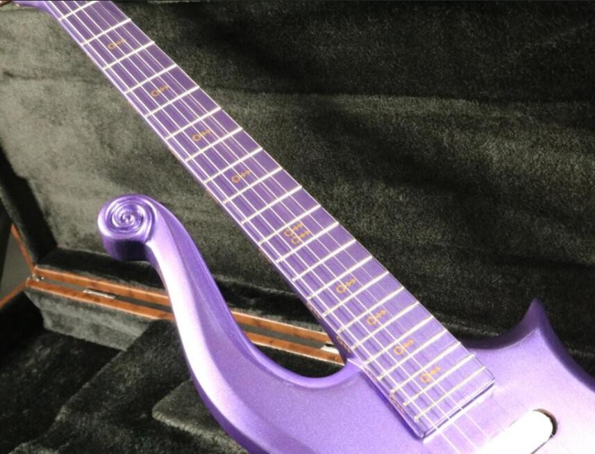 Quality sh covered pickup purple prince set in neck painted fretbard prince Electric guitar Guitar