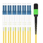 Fiber optic 40g mpo to lc cable Fan-out SM MTP/MPO 8 core MPO cable