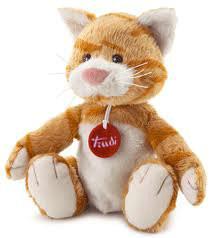 Quality Promotional Brown Stuffed Animal Toys Cat Plush with Badge , Sitting Pose wholesale