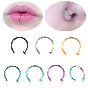 Quality Fake Nose Ring Lip Ring C Clip Kylie lip Piercing Burun Nose Rings Hoop for Women Neuspiercing Body Jewelry wholesale