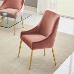 54*64*93cm Luxury Dining Room Chairs Golden Stainless Steel Metal Legs