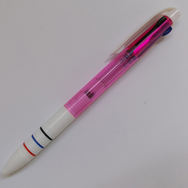 Transparent 3color click ball pen with customized LOGO