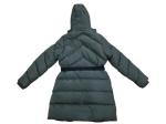 Black Green Extra Long Padded Coat With Hood Womens Waterproof