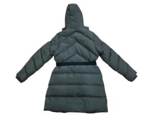 Quality Green Black Hooded Longline Puffer Jacket wholesale