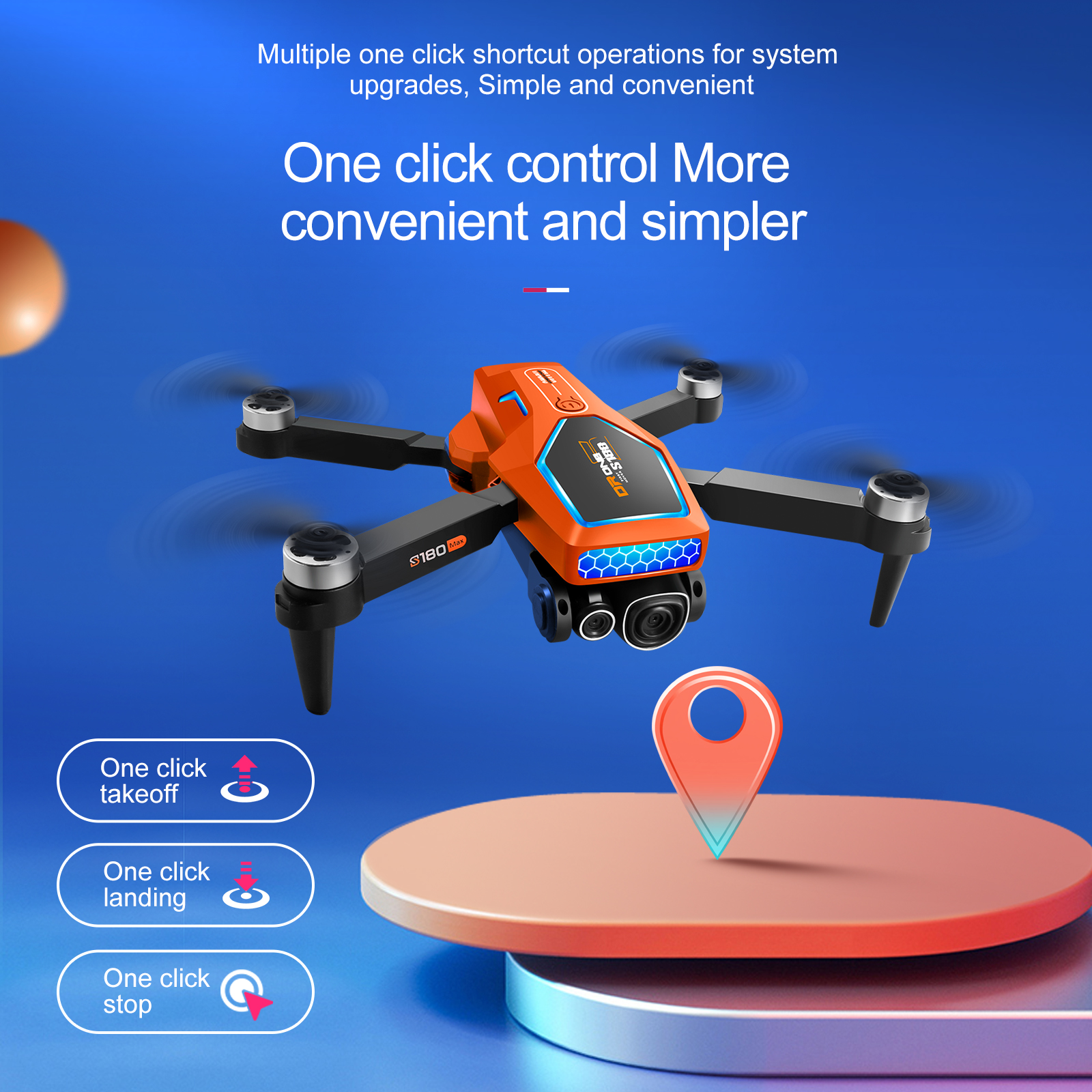 S180 Rc Brushless Drone HD Electrical Adjustment Aerial Photography Wifi Optical Flow Plastic 4 Axis Obstacle Avoidance