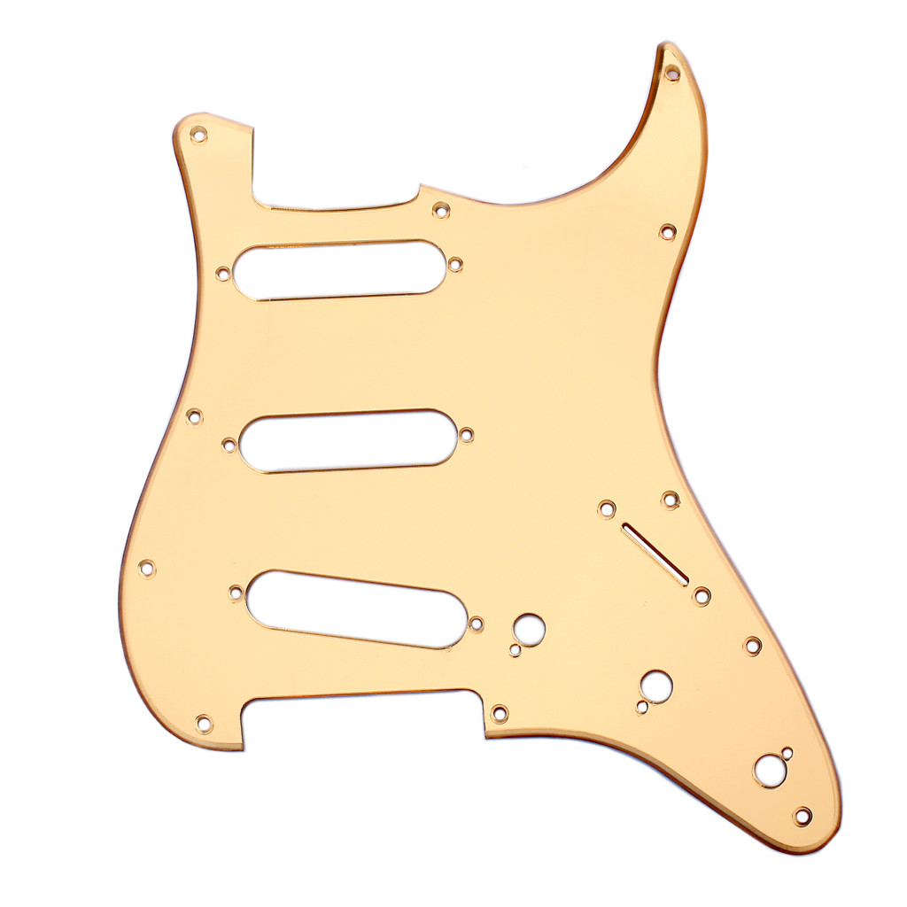Mirror Gold SSS guitar Pickguard 11 holes Scratch Plate for USA/Mex STRATOCASTER Strat Electric Guitars