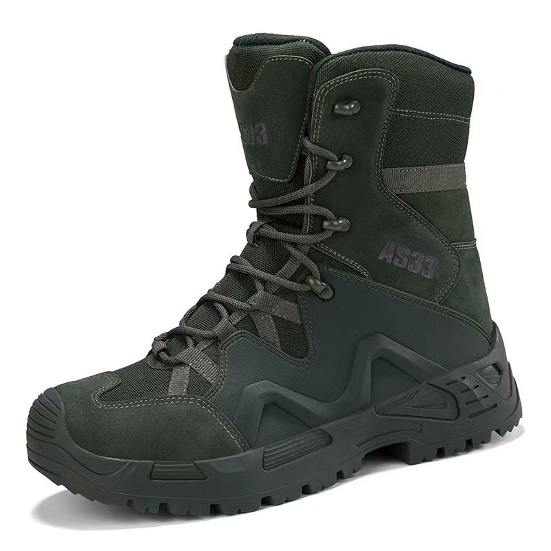 Mens Tactical Work Boots Black Yellow Hiking Camping Boots