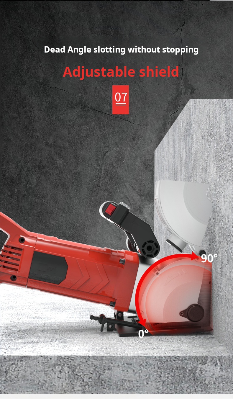 Laser Positioning Slot Wall Groove Cutter 42mm Cutting Depth Adjustable