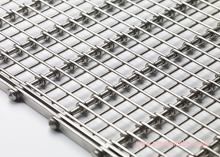 Heavy Duty Flex Wire Mesh Conveyor Belt Eye Shape Heat Resistant For Cooling