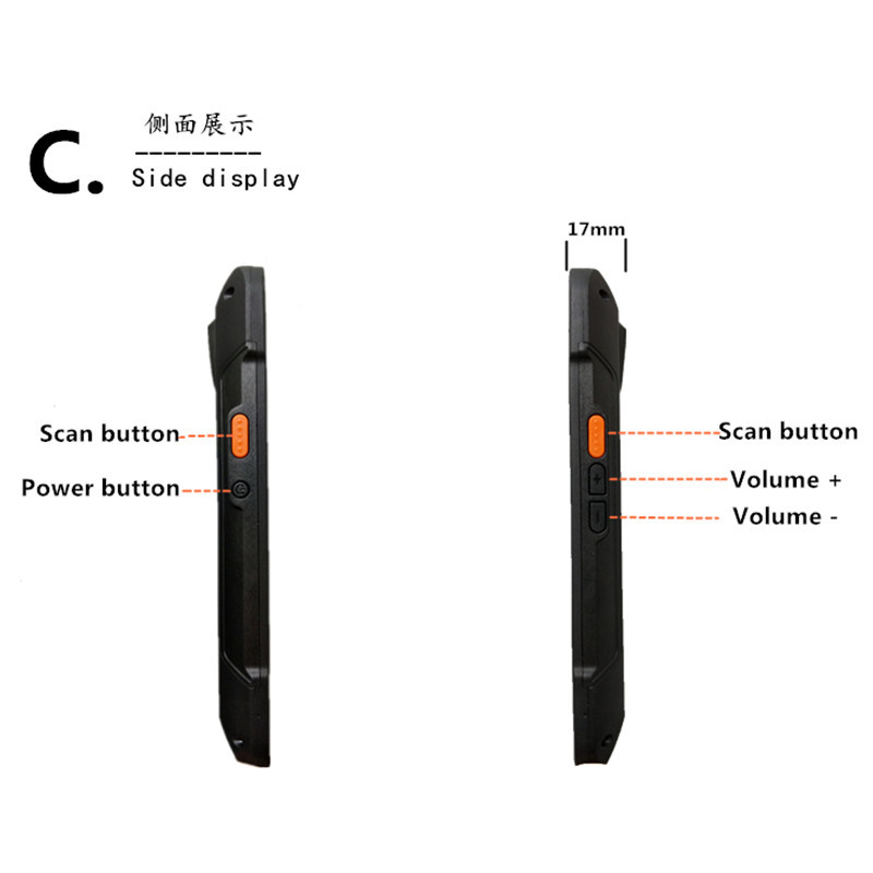 Handheld Rugged IP67 Personal Digital Assistant , 5" Industrial Barcode Scanner