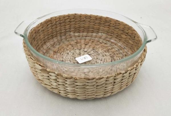 Best selling Seagrass bottle carrier Wicker detox bottle holder Seagrass glass