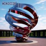 Large Outdoor Square Modern Abstract Geometric Wine Glass Stainless Steel