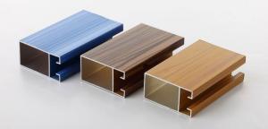 Quality RAL Colors 6063-T5 Wood Finish Aluminium Profiles , Aluminum window frame parts wholesale