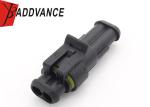 2 Way Male Female Tyco AMP Connectors 282104-1 282080-1 Black Color