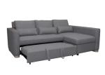 Gray Color Functional Sofa Bed Spring Imitated Linen Wooden Grain Legs