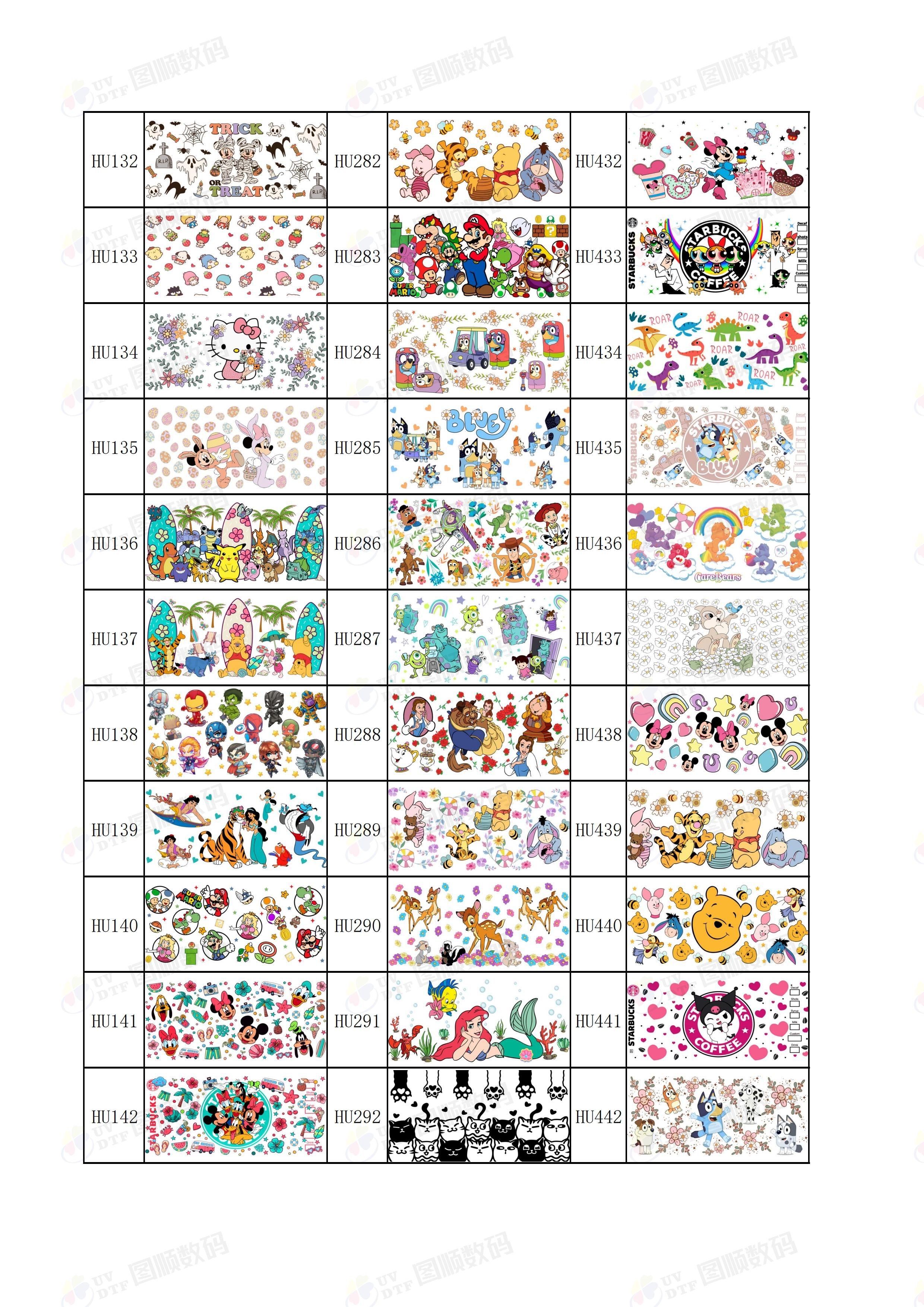 Removable Decal UV DTF Cup Wrap Transfers Fade Resistant Waterproof