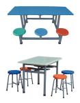 fiberglass or FRP dining table with round stool