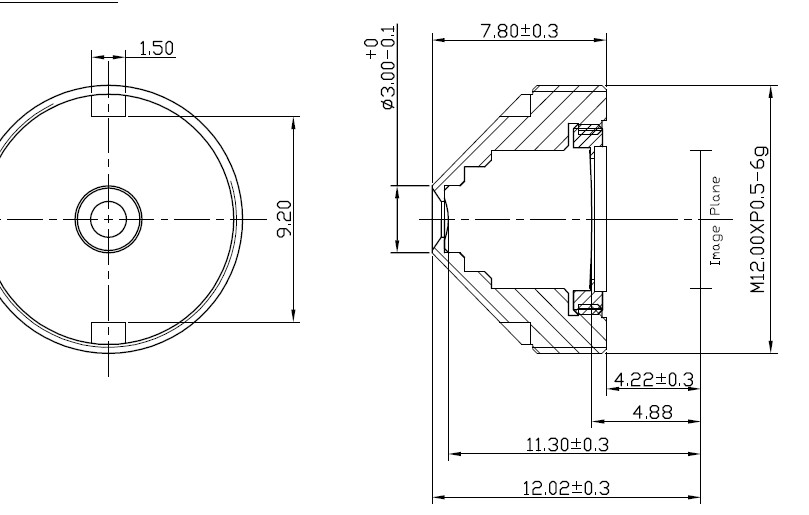 4.3mm DVR Automotive Camera Lens 1/3" F2.5 High Definition