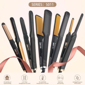 Quality Black 10MM ROHS Hair Salon Pro Ceramic Iron Hair Straightener Fast Heating Flat Iron wholesale