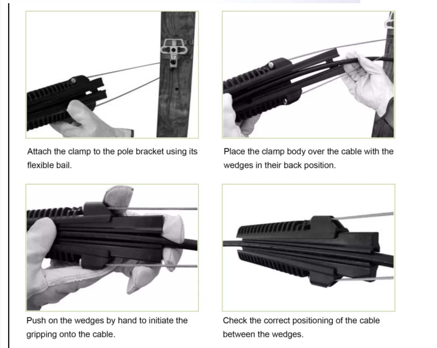 FTTH Nylon and Metal Flat Wire Fiber Optic Cable Clamp with Flexible Nylon Material