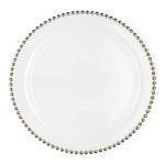 Pearl Round Gold Decoration Glass Charger Plate for Wedding Dinnerware Glass