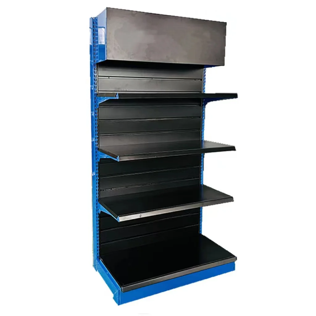 Factory customized color size metal heavy duty red and yellow shelves wall shelves for cosmetics display gondola