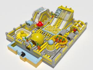 Quality Large Playground Inflatable Bouncy Castles Yellow Grey wholesale