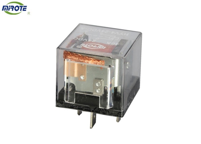 Transparent Cover 4 Pins 40 Amp Waterproof Relay 12V/24V With Extra Wires No Led Relay