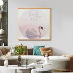 Custom Luxury Home Decor White Swan Relief Painting Oil Painting Wall Art