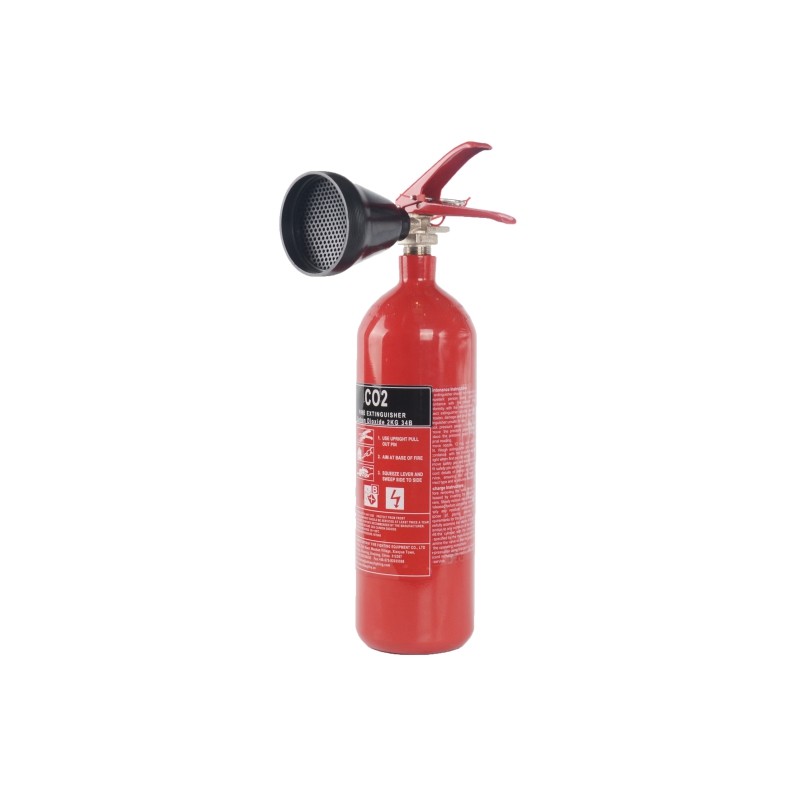 2kg Carbon Steel CO2 Fire Extinguisher Brass Valve And 140mm Outer Diameter